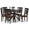 Baxton Studio Liese Modern Two-Tone Dark Brown and Walnut Brown Finished Wood 7-PC Dining Set 178-11384-10894-Zoro - alternate 1